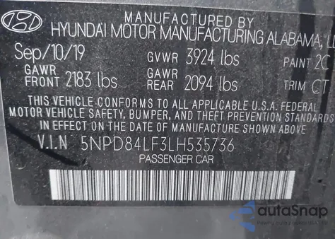 2020 Hyundai Elantra Sel from USA, damaged, VIN 5NPD84LF3LH535736